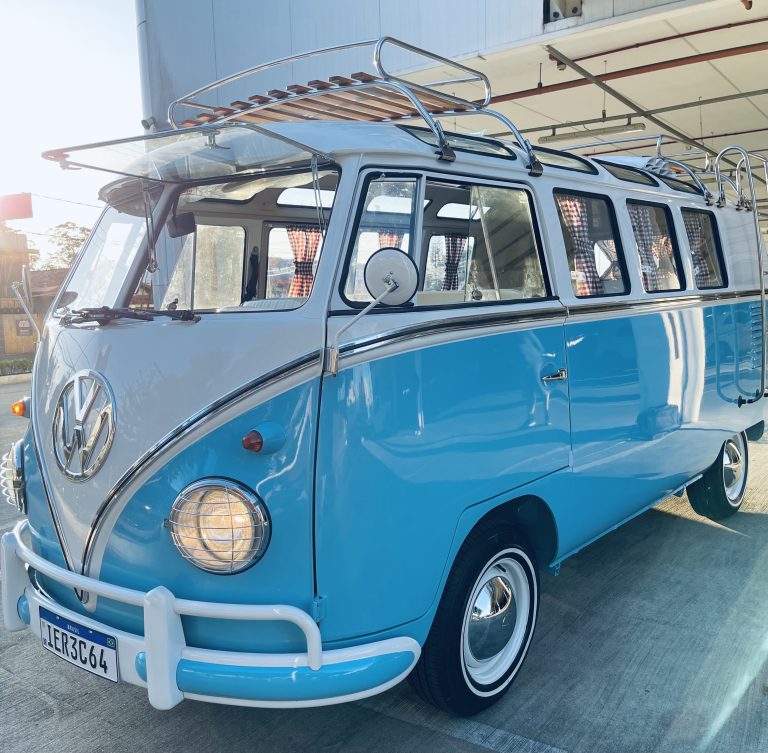 1961 VW Bus 21 Windows restored — exterior front view — Buses'n Bugs classic VW dealer Houston TX