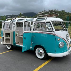 1972 VW Bus 23 Windows restored — exterior front view — Buses'n Bugs classic VW dealer Houston TX